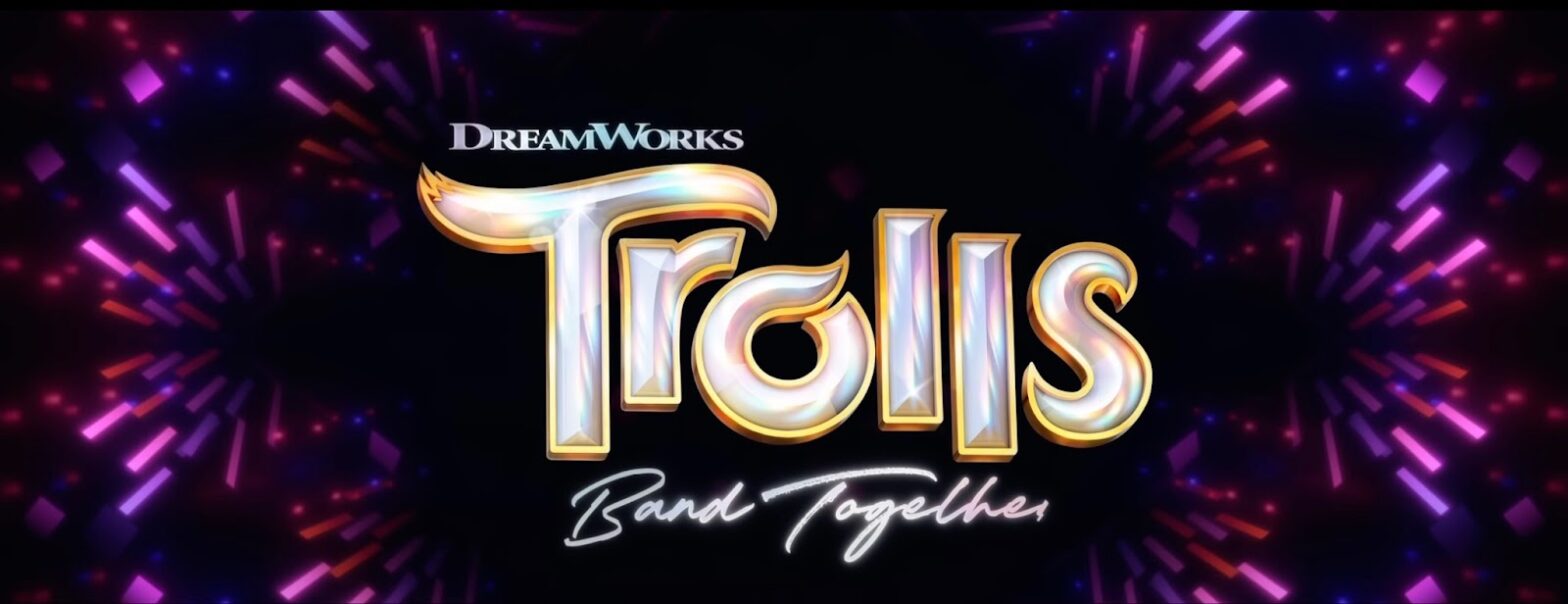 Logo for the movie "Trolls Band Together"