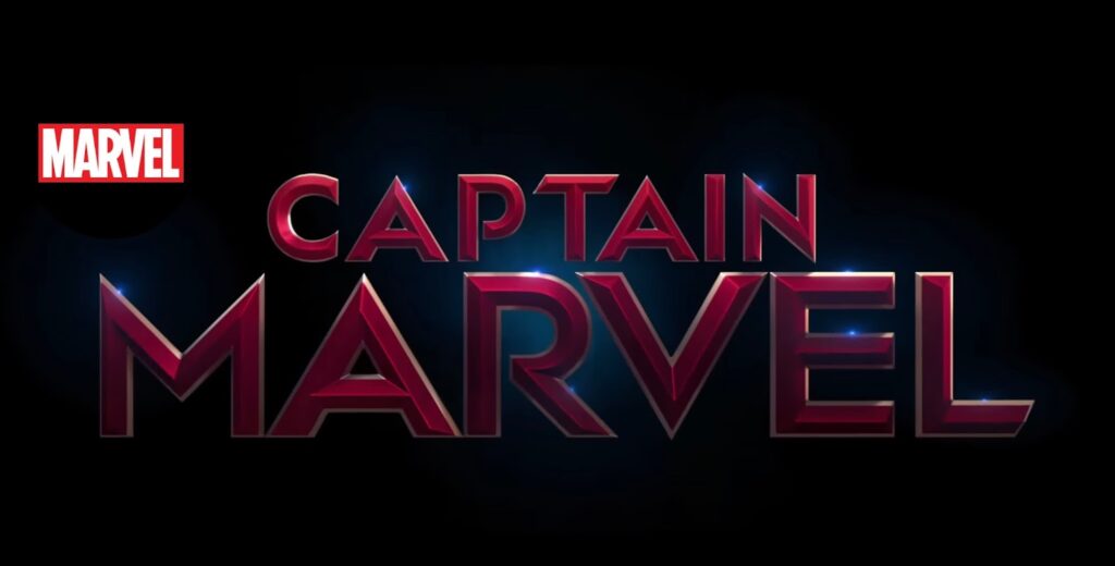 The inscription "Captain Marvel" on a black background