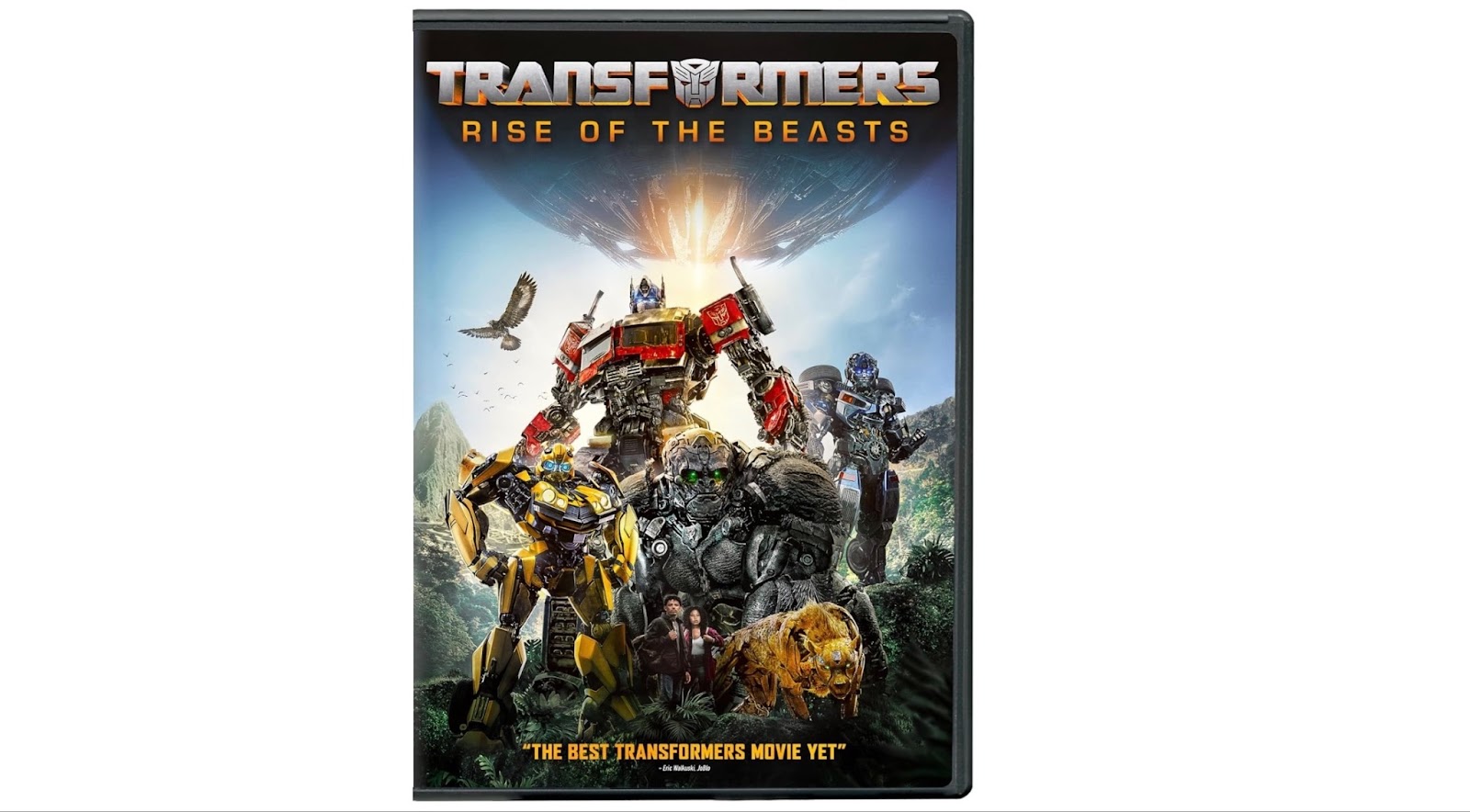 Transformers rise of the beasts movie cover on white background