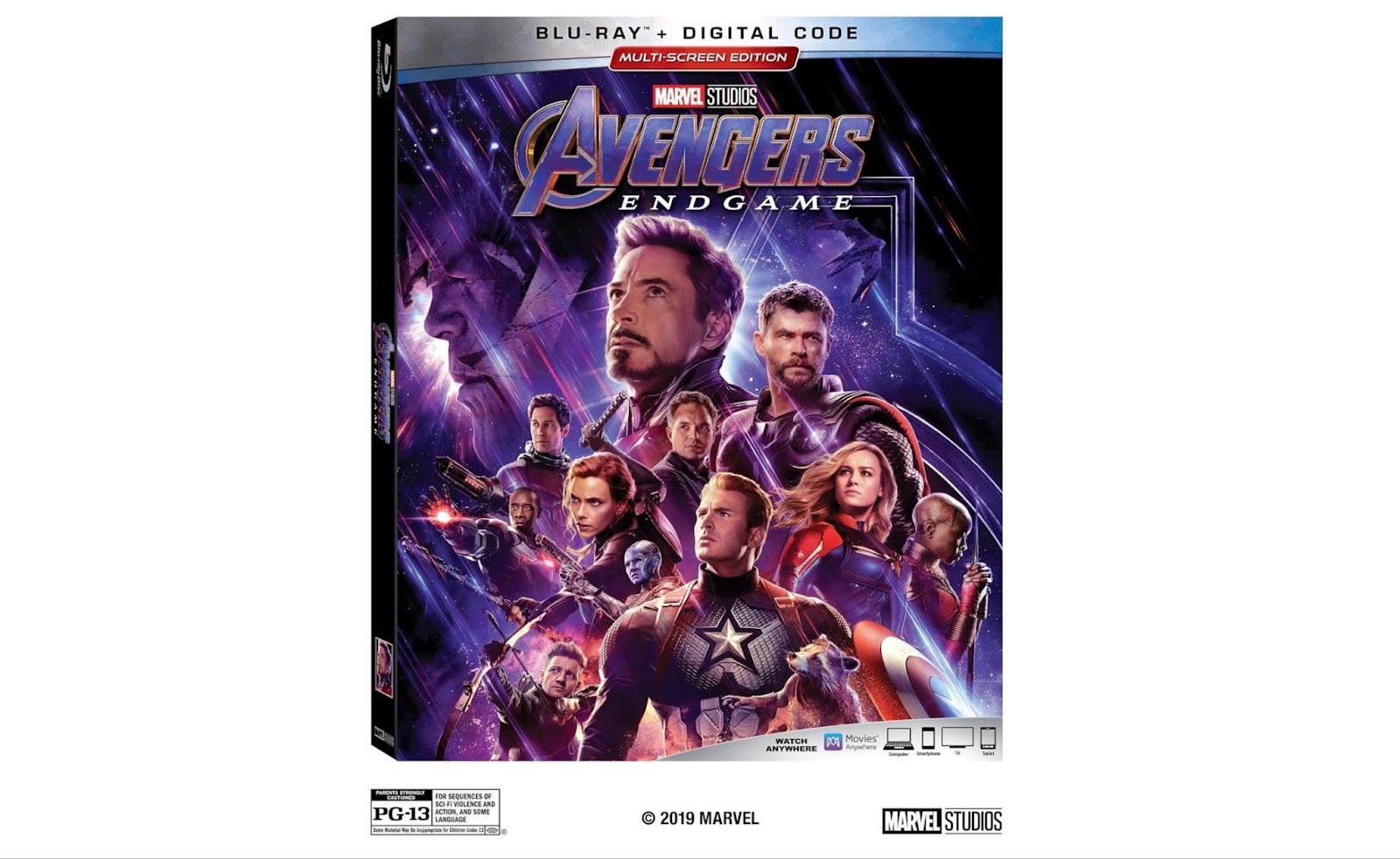Avengers: Endgame movie cover on white background